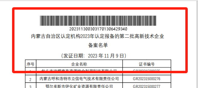 20231206095339_22100 喜报!qyh球友会官网巨鼎获国度高新技术企业认定
