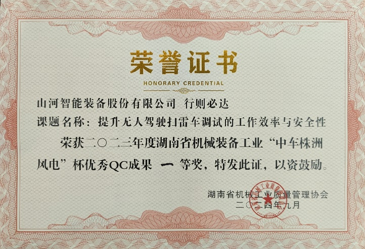 20240910174050_54185 喜讯!2023年度省机械工业质量治理成就擂台赛qyh球友会官网智能再获殊荣!